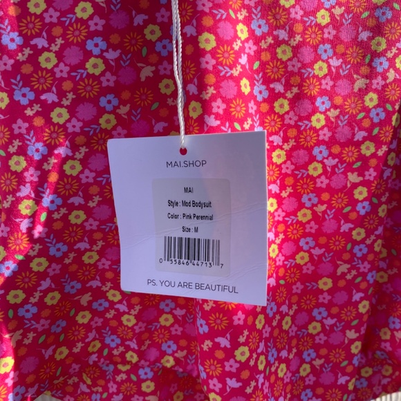 Mai Swim Mod Bodysuit pink perennial size medium - Picture 5 of 8